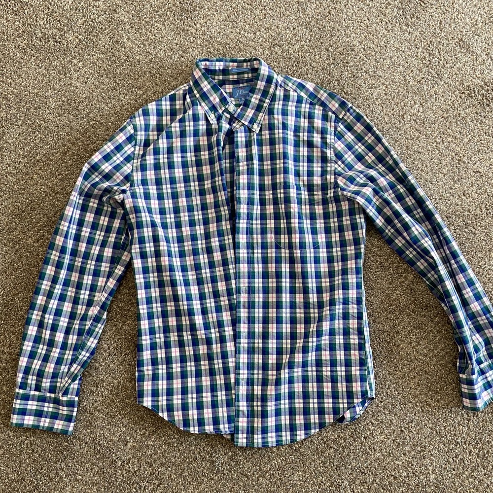 J Crew Secret Wash Slim Untucked Shirt